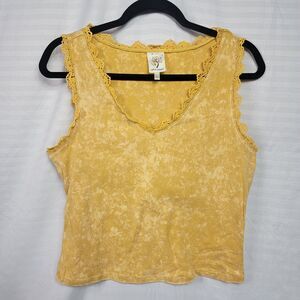 Vtg Y2K Self Esteem Top Sz L Babydoll Fairy Stretch V Neck